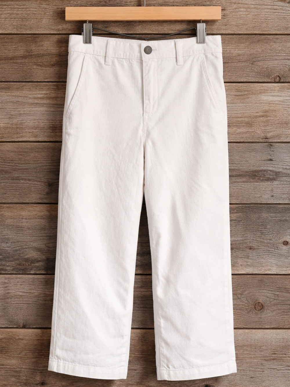 Ella Moss Wide Leg Crop Cream Color Chinos Size 4 NWT - Picture 2 of 5
